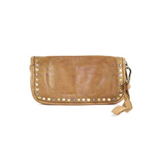 BOLSA NOVA Handbags - NEW BOLSA NOVA leather studded zip around wallet in cognac